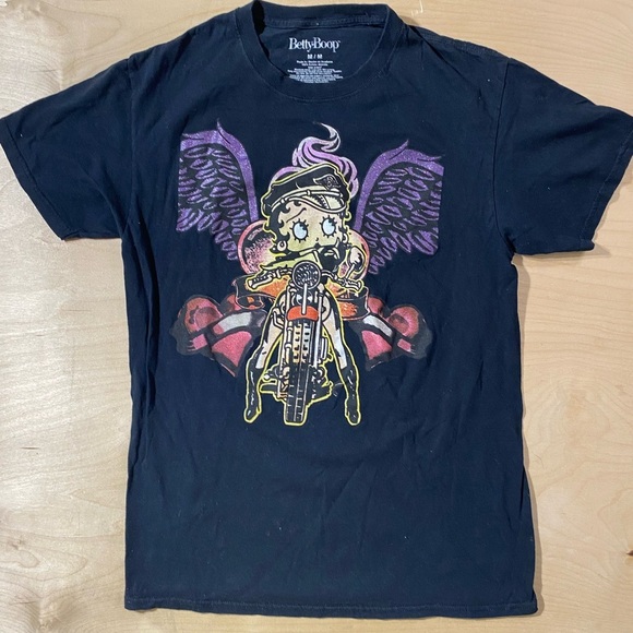 Betty Boop  Black Graphic T-Shirt Medium (GA) - Picture 1 of 7